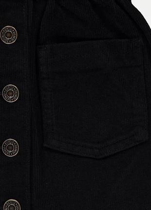 1, стильная черная вельветовая юбка на  пуговичках george  (англия) (размер 12-13 лет  152-158 см)2 фото