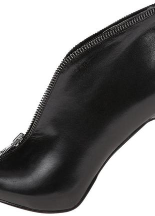 1, кожаные черные туфли на каблуке и скрытой платформе  carlos by carlos sa размер us 7,5 - 24 см6 фото