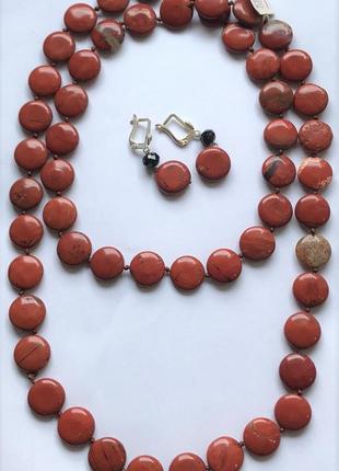 1, буси довге намисто з натуральної яшми