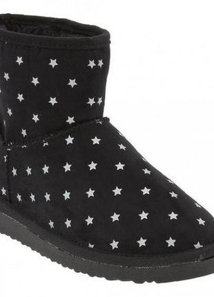 Демисезонные сапожки угги old navy размер 28 по стельке 17,5 см черные в звездочку