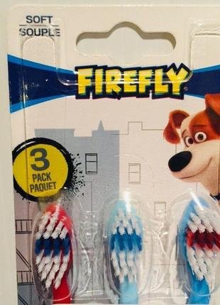 1, набор из  3    детских зубных  щеток   firefly secret life of pets      оригинал2 фото