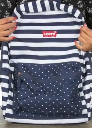 Рюкзак синий в полоску kids bay area levis левис оригинал