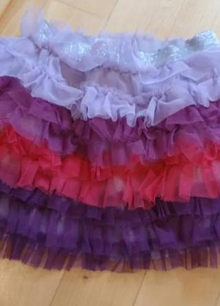1, нарядная пышная фатиновая юбка туту с воланами омбре  размер 3-4 года childrens place2 фото