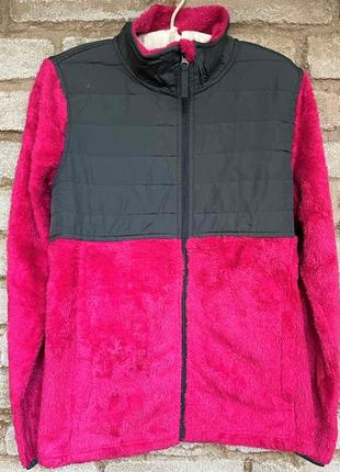 1, теплая меховая кофта курточка ветровка на  флисе  faded glory  размер м (8-10)