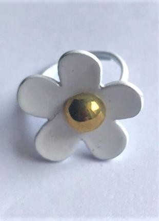 1, милое безразмерное колечко белый цветок
