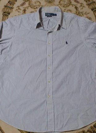 Рубашка мужская в полоску поло ральф сорочка чоловіча polo ralph lauren custom fit р.xl🇺🇸🇱🇰