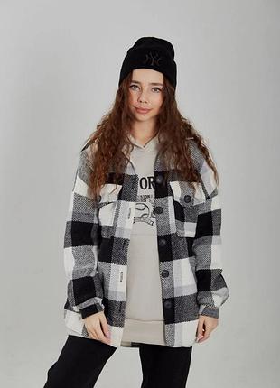 Тепла рубашка оверсайз для дівчат