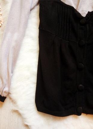 Серая с черным низом кофта длинный рукав пуговицами джемпер свитер пуловер комбинированая4 фото