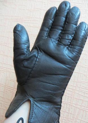 Женские кожаные перчатки,утепленные.7 фото