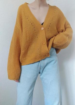 Вязаный кардиган свитер с пуговицами h&amp;m кардиган оверсайз свитер джемпеор пуловер реглан лонгсливков кофта шерстяной кардиган свитер шерсть1 фото