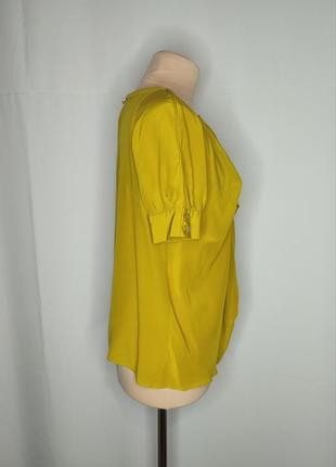 Блуза шелковая горчичная, желтая, шелк3 фото