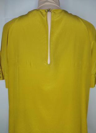 Блуза шелковая горчичная, желтая, шелк6 фото