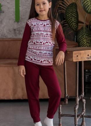 Бавовняна піжама для дівчаток 3-8 років з оленями nicoletta туреччина, детская  пижама