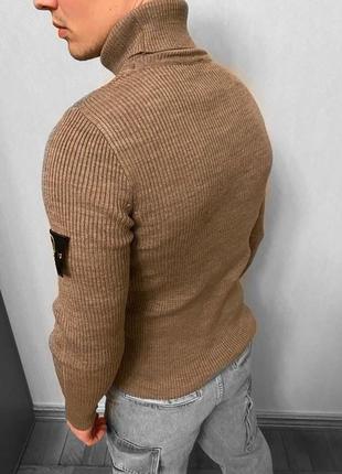 Мужской свитер спон айленд коричневый / кофты, свитшоты, гольфы stone island2 фото
