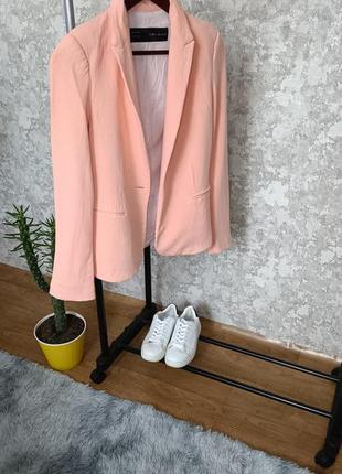Трикотажный персиковый жакет пиджак размер xs s от zara1 фото