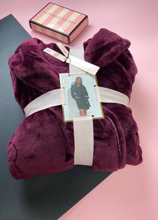 Плюшевий халат victoria's secret short cozy robe kir (m/l)