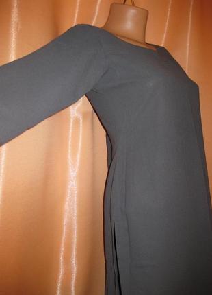Елегантна класична силуетна закрита сукня туніка сіракм1445 з високими розрізами від стегон по боках5 фото