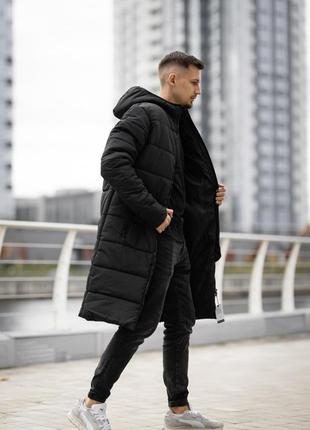 Чоловіча зимова тепла куртка зимний удлиненный пуховик9 фото