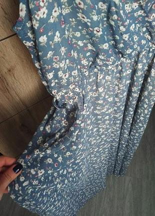 Лёгкое шифоновое платье в цветочек, сарафан7 фото