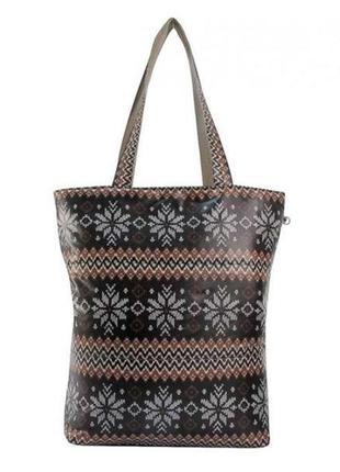 Женская сумка. шоппер. сумка на плечо текстильная с принтом зимним1 фото