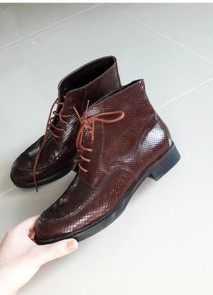Натуральная змеиная кожа итальянские ботинки в мужском стиле оксфорды челси1 фото