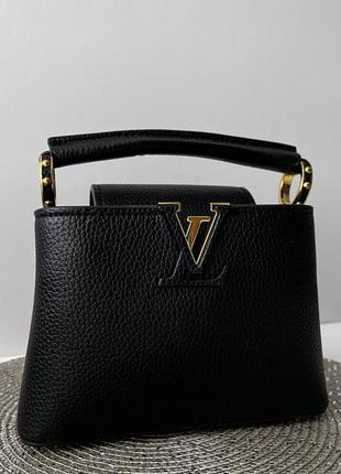 Сумка женская кожаная черная брендовый в стиле люйон louis vuitton