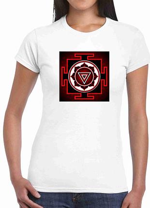 Футболка жіноча з принтом "янтра. yantra. янтра богині калі. янтра калі. символ богині калі"