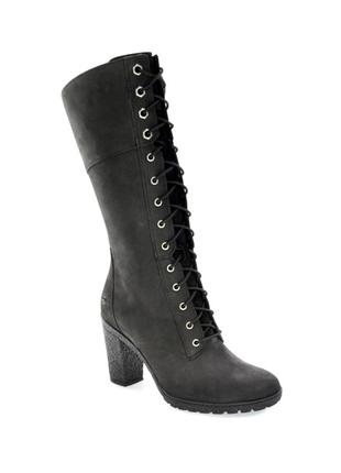 Timberland сапоги на каблуках черные glancy 10 inch lace up heel boot ortholite