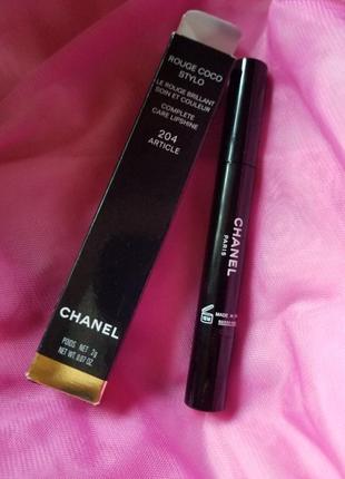 Chanel rouge coco stylo увлажняющая помада (оттенок 204 article 2 гр)7 фото
