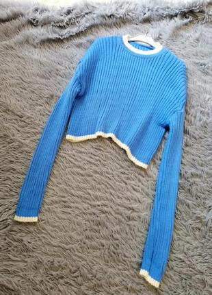 Крутой укороченный свитер топ оверсайз в рубчик удлинённый рукав разные цвета крутий укорочений свет