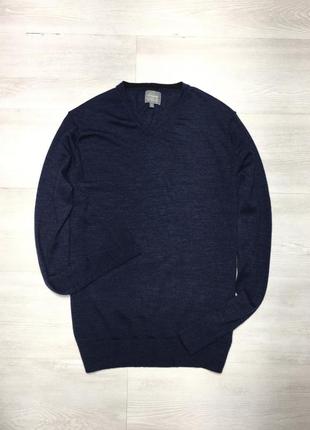 Merino брендовий чоловічий вовняний джемпер светр мерінос linea як cos2 фото