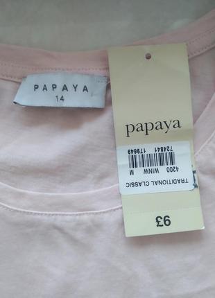 Нова котонова футболка пудоового принту бренду papaya uk 14 eur 426 фото