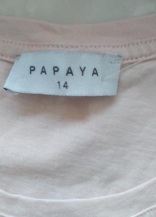 Нова котонова футболка пудоового принту бренду papaya uk 14 eur 425 фото