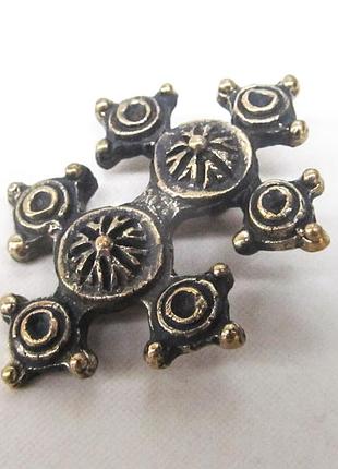 Подвійний латунний хрестик для намиста