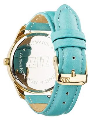 Ремінець для годинника ziz (небесно - блакитний, золото)2 фото
