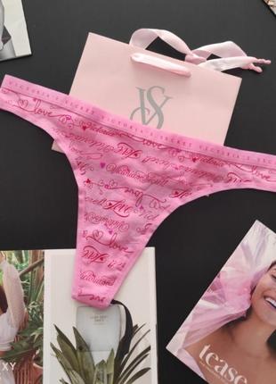 Хлопковые трусики стринги тонги р.ххл victoria's secret виктория сикрет вікторія сікрет оригинал