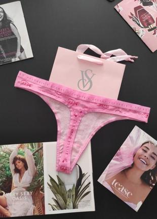 Хлопковые трусики стринги тонги р.ххл victoria's secret виктория сикрет вікторія сікрет оригинал2 фото