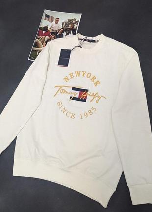 Качественный мужской свитшот tommy hilfiger белый / топовые мужские кофты в белом цвете томи хилфигер