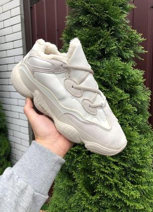 Кроссовки в стиле adidas yeezy boost 500 бежевые6 фото