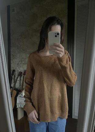 Коричневый теплый свитер h&amp;m
