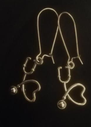 Серьги висящие медицинская тема, медсестра, светоскоп