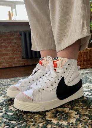 Женские высокие кожаные кроссовки nike blazer mid '77 jumbo🆕 кеды найк блейзер