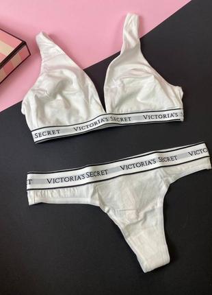 Бавовняний комплект victoria's secret(трусики на вибір), s+s