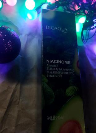 Поживна емульсія для обличчя bioaqua niacinome avocado elasticity moisturizing emulsion з авокадо1 фото