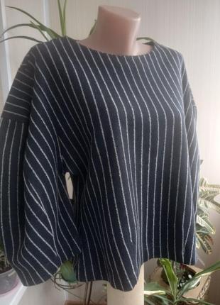 Изысканная трикотажная блуза в полоску2 фото