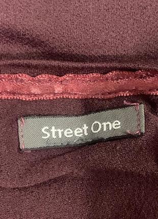 Блузка цвета марсала street one, кружевная, размер106 фото