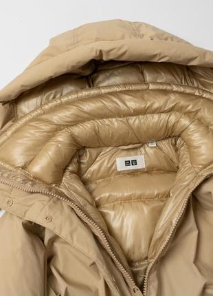 Uniqlo u padded oversized parka coats beige женский пуховик парка4 фото