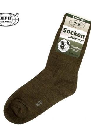 Військові трекінгові зимові шкарпетки mfh merino 39-41 олива