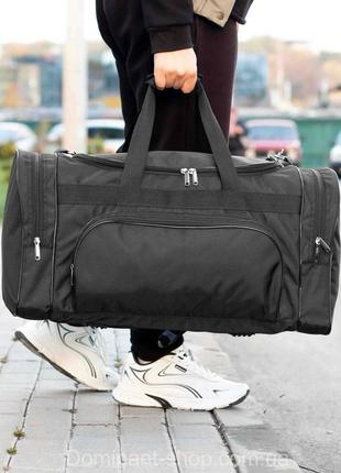 Дорожная сумка мужская спортивная biz черная вместительная для тренировок в зале и путешествий на 60 литров