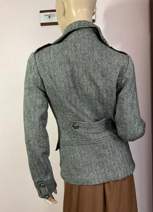 Половяной жакет - курточка на синтепоне в елку/ s- m/ brend yes or no2 фото